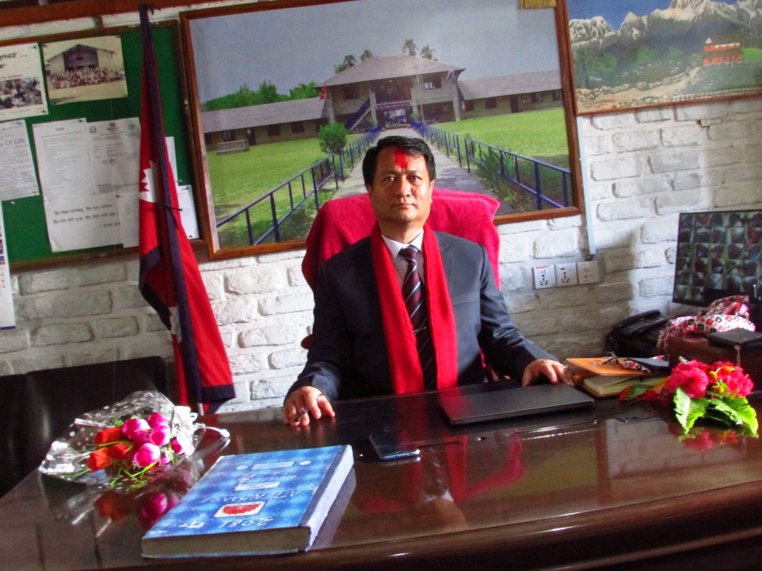 Dr. Bishwo Udhir Poudel Gharti, Principal of Gandaki Boarding School